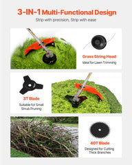 VEVOR cutting head and 3T blade showing interchangeable cutters for versatility