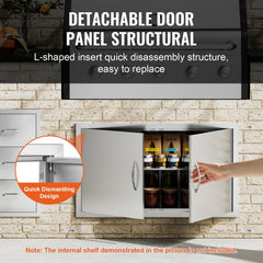 VEVOR door with inner panel removed demonstrating quick-disassembly convenience