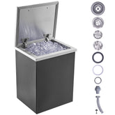 VEVOR front view of stainless ice chest showing durable finish and space advantage