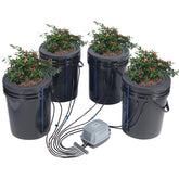VEVOR assembled DWC system front view showing complete kit and sturdy buckets for reliable growing