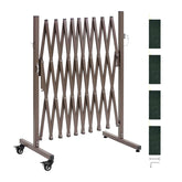 VEVOR barricade front view showing full 10ft span and durable frame benefit