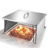 VEVOR front view of heat deflector showing full square coverage and improved warmth
