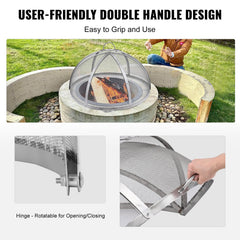 VEVOR side handles for easy opening while fire is burning