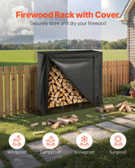 VEVOR side profile highlighting raised frame that keeps wood dry