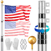 VEVOR full-height flagpole extended outdoors shows strong visibility