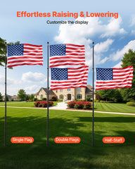 VEVOR flagpole PVC ground sleeve showing secure in-ground anchoring