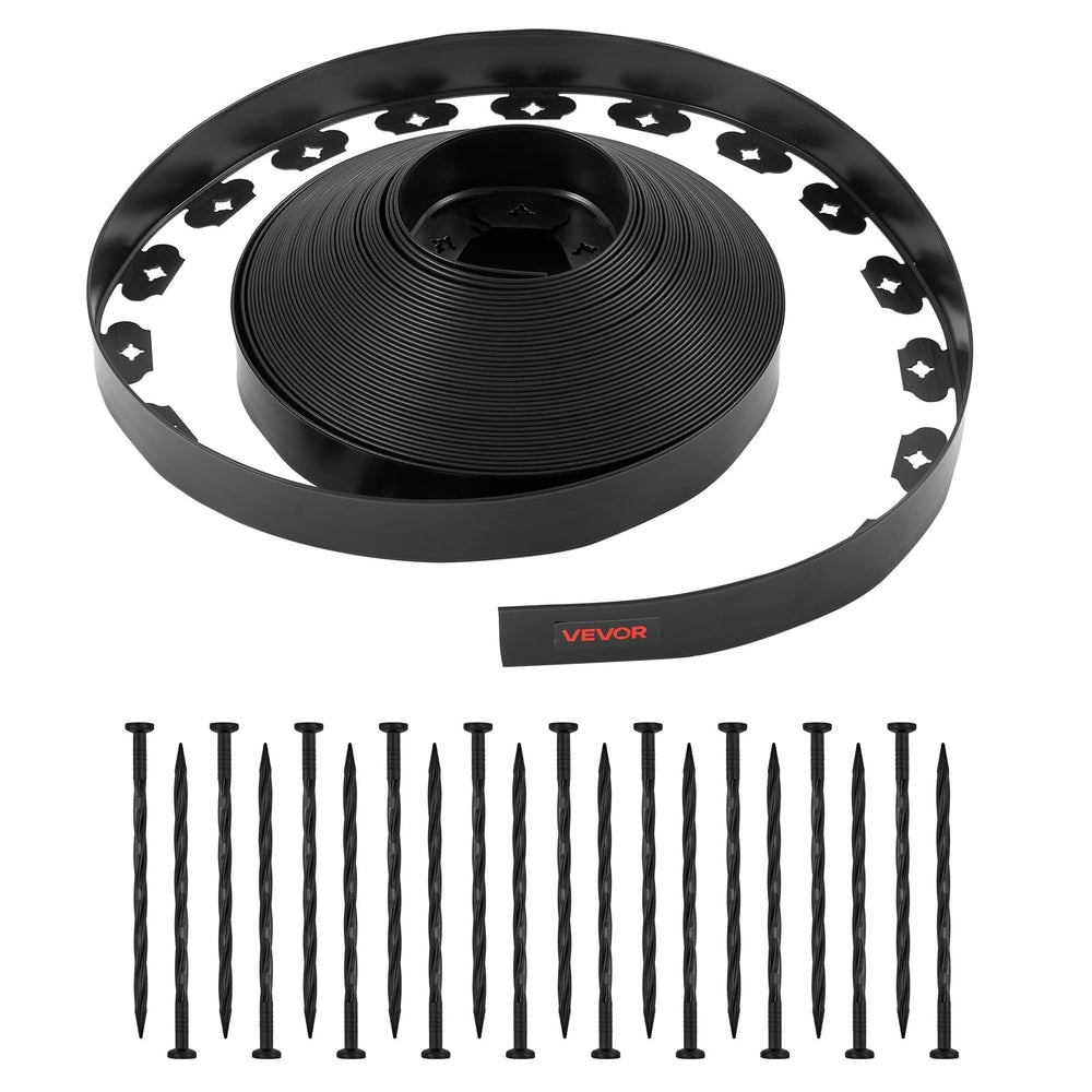 VEVOR front view of packaged landscape edging showing product and benefit