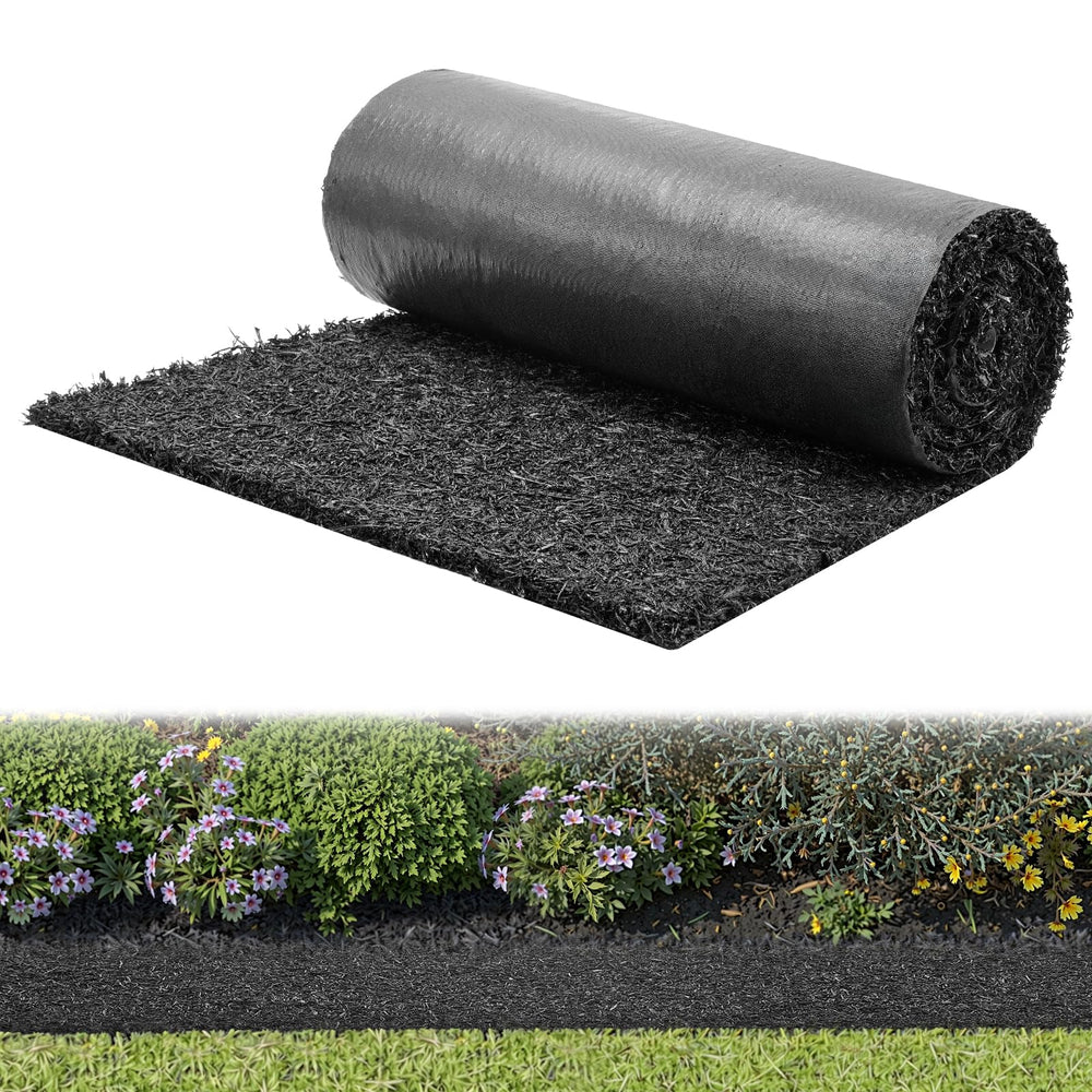 VEVOR front view of rolled rubber mulch mat showing durable packaging and size, easy to install