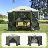 VEVOR front view canopy showing full coverage and instant shelter benefit