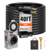 VEVOR front view inlet box and cord showing secure outdoor setup and durability