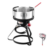VEVOR front view outdoor fryer showing full kit and benefits