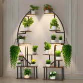 VEVOR front view of 7-tier lighted plant stand showing full display benefit