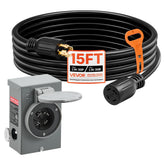 VEVOR generator cord front view showing plug and receptacle for secure connection