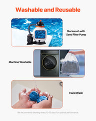 VEVOR filter balls installed in a sand filter tank improving flow