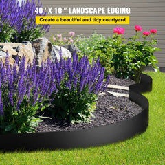 VEVOR coiled profile of recycled HDPE edging demonstrating compact storage benefit