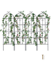 VEVOR metal trellis front view showing decorative vertical support and garden enhancement