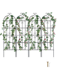VEVOR metal trellis front view showing decorative vertical support and garden enhancement