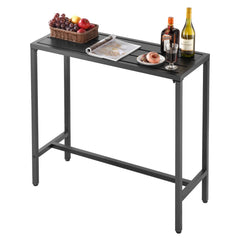 VEVOR front view of outdoor bar table showing compact footprint and durable design