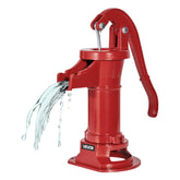 VEVOR front view showing red cast iron pump and vintage style benefit