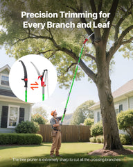 VEVOR fiberglass pole detail showing lightweight construction and grip benefit