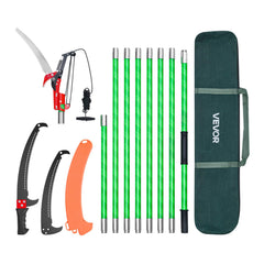 VEVOR full kit front view showing pole sections and blades for versatile trimming