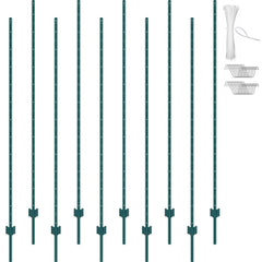 VEVOR front view of ten green posts showing pack and quick deployment benefit