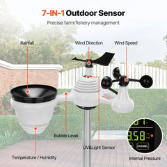 VEVOR 7-in-1 outdoor sensor full assembly built for multi-parameter monitoring