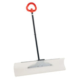 VEVOR front view of 36-inch snow pusher showing wide blade and handle for faster clearing