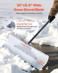 VEVOR close-up of HDPE blade demonstrating smooth surface for reduced snow sticking