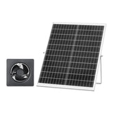 VEVOR front view of solar fan showing grill and neat mounting, improves airflow