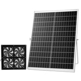 VEVOR front view of solar fan showing compact ventilation unit and benefit of space-saving design