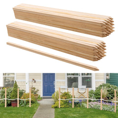 VEVOR front pack of 50 wooden stakes showing quantity and size benefit