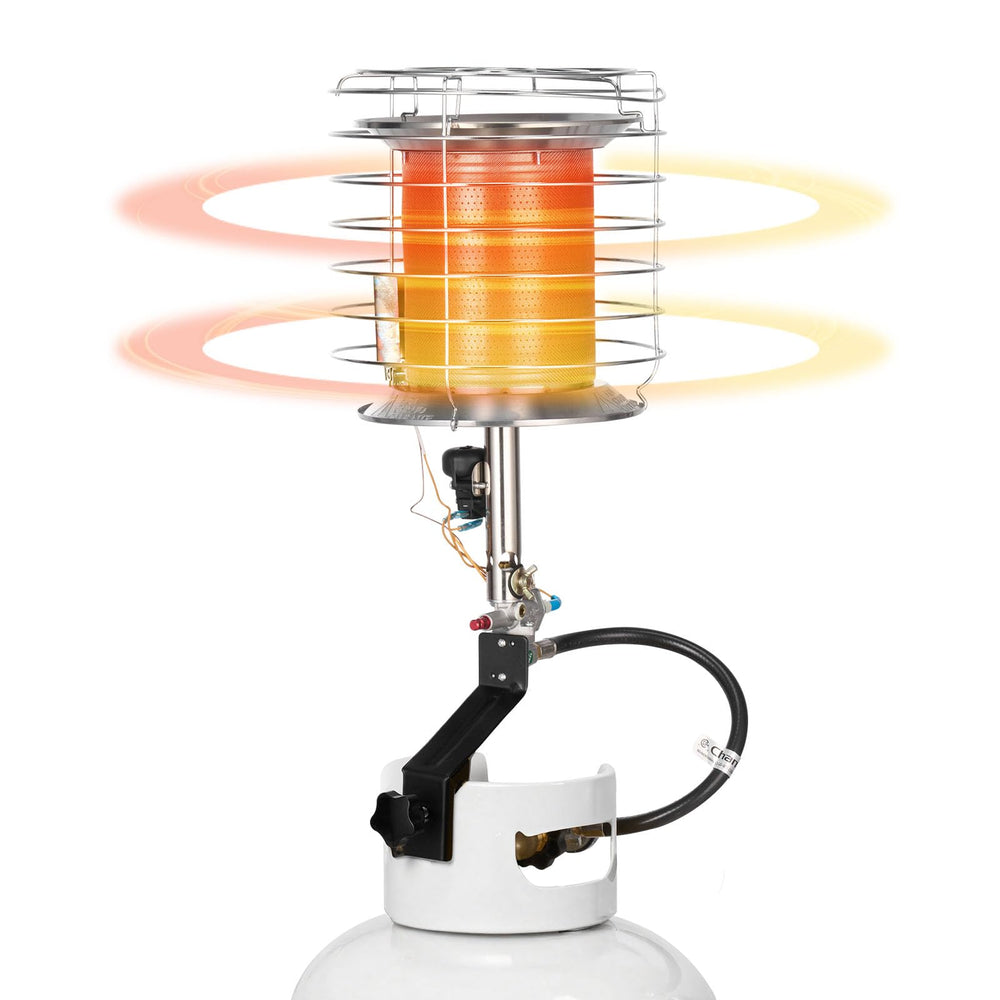 VEVOR front view showing compact heater design and rapid warmth benefit