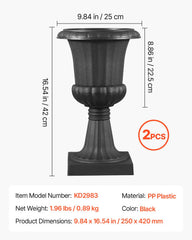 VEVOR top opening view showing wide 9.84-inch mouth and benefit for easier planting