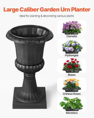 VEVOR side profile highlighting urn height and slim pedestal benefit