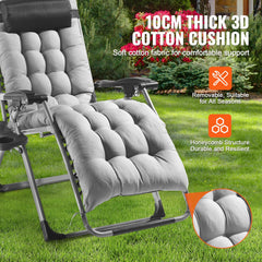 VEVOR reclined outdoor view illustrating full recline and relaxed zero-gravity posture benefit