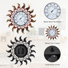 VEWOGARDEN thermometer mounted on patio wall showing decorative accent benefit: enhances outdoor living space