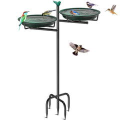 VeyFolzin.st front view of retro green bird bath showing elegant shape and stability