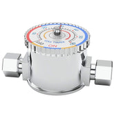 VFLAG front view of gas safety timer valve showing compact body and dial benefit safe control
