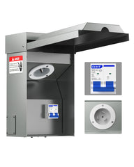 vhbw front view inlet box showing durable weatherproof housing and clear labeling for safe installation
