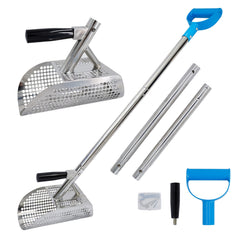 Vhelyom front view of metal sand scoop showing durable bowl and rim, easier collecting