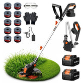 VIBOGEN weed wacker front view showing balanced design and wide cutting path