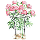 VICAMB front view of peony support cage showing stable frame and neat bouquet