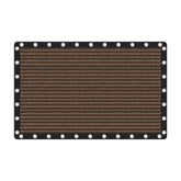 VICLLAX front view of 10x16 mocha shade cloth shows clean finish and neutral color benefiting curb appeal
