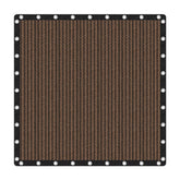 VICLLAX front view of 12x12 mocha shade cloth showing compact fold and label benefit