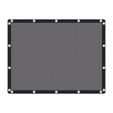 VICLLAX front view of 6x8 grey shade cloth showing size and finish for clear choice