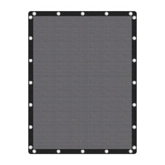 VICLLAX front view of 8x12 grey shade cloth showing full panel and fit benefits