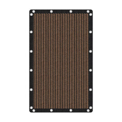 VICLLAX front view of mocha 6x10 shade cloth showing size and finish benefit