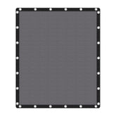 VICLLAX front view of 10x12 grey shade cloth showing full coverage benefit