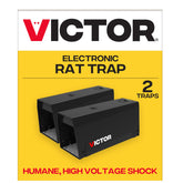 Victor front view of two-pack trap showing compact design and easy placement benefit